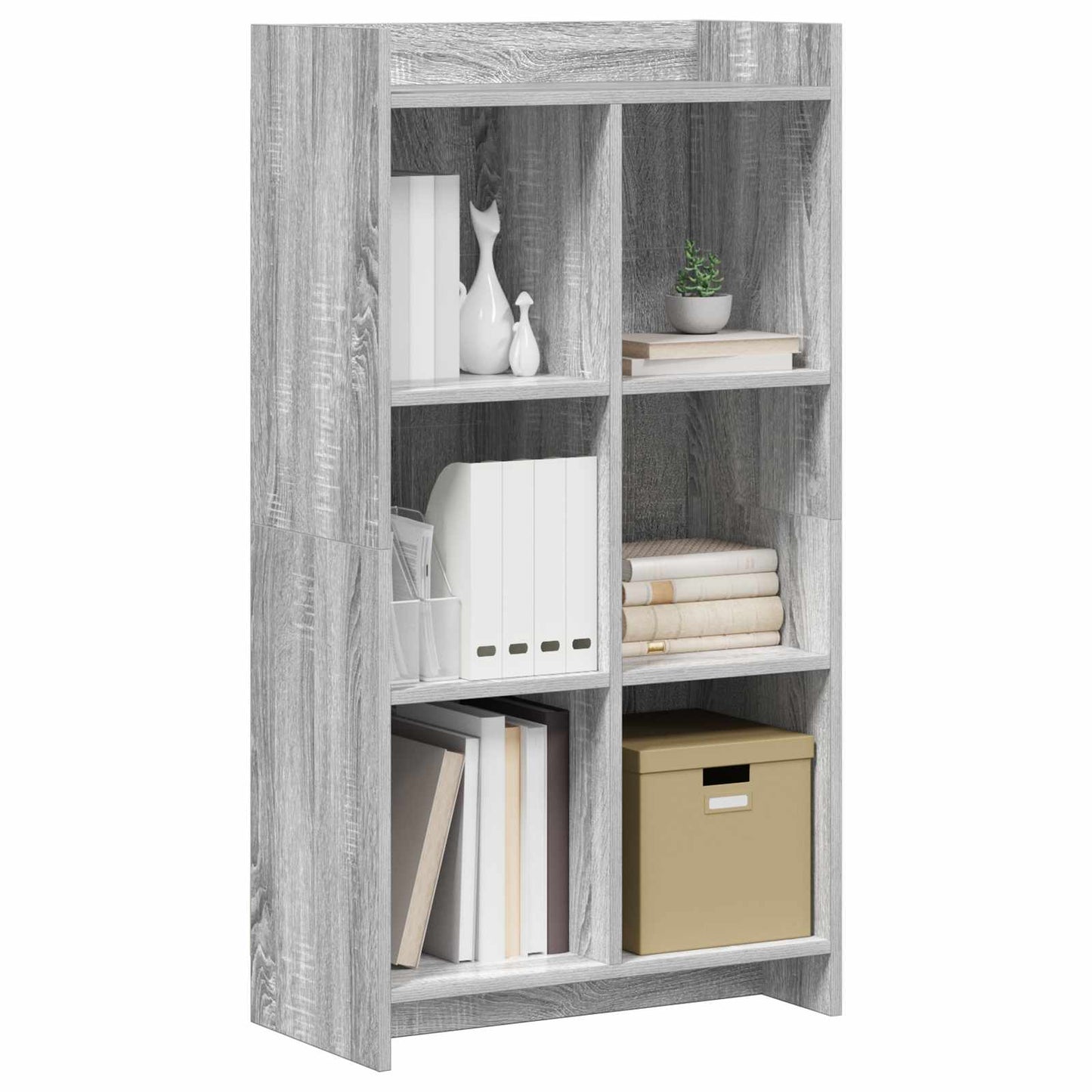 vidaXL Βιβλιοθήκη Γκρι Sonoma 59 x 30 x 111 εκ Επεξεργασμένο Ξύλο