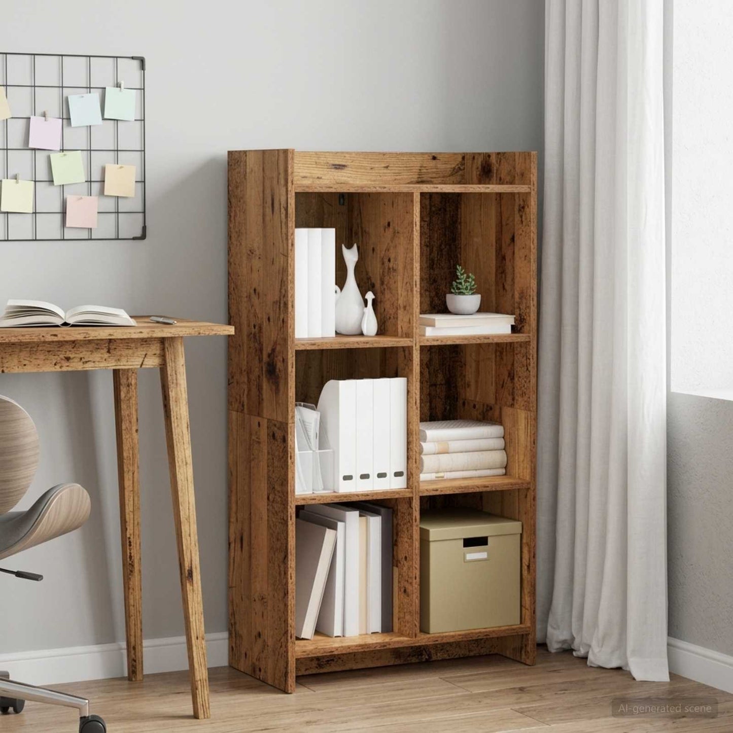 vidaXL Βιβλιοθήκη Παλαιωμένο ξύλο 59 x 30 x 111 εκ Επεξεργασμένο Ξύλο