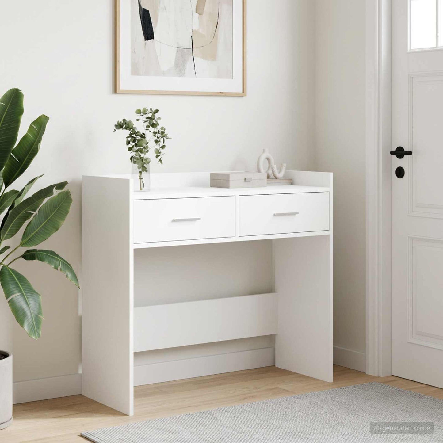 vidaXL Τραπέζι κονσόλας Λευκό 90 x 35 x 80 εκ Επεξεργασμένο Ξύλο