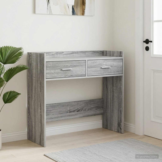 vidaXL Τραπέζι κονσόλας Γκρι Sonoma 90 x 35 x 80 εκ Επεξεργασμένο Ξύλο
