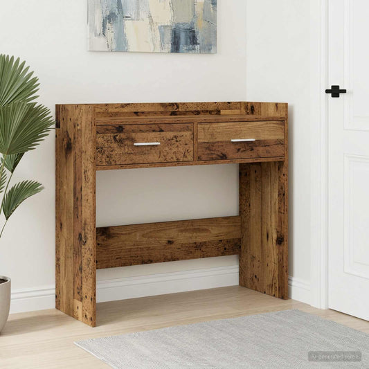 vidaXL Τραπέζι κονσόλας Παλαιωμένο ξύλο 90 x 35 x 80 εκ