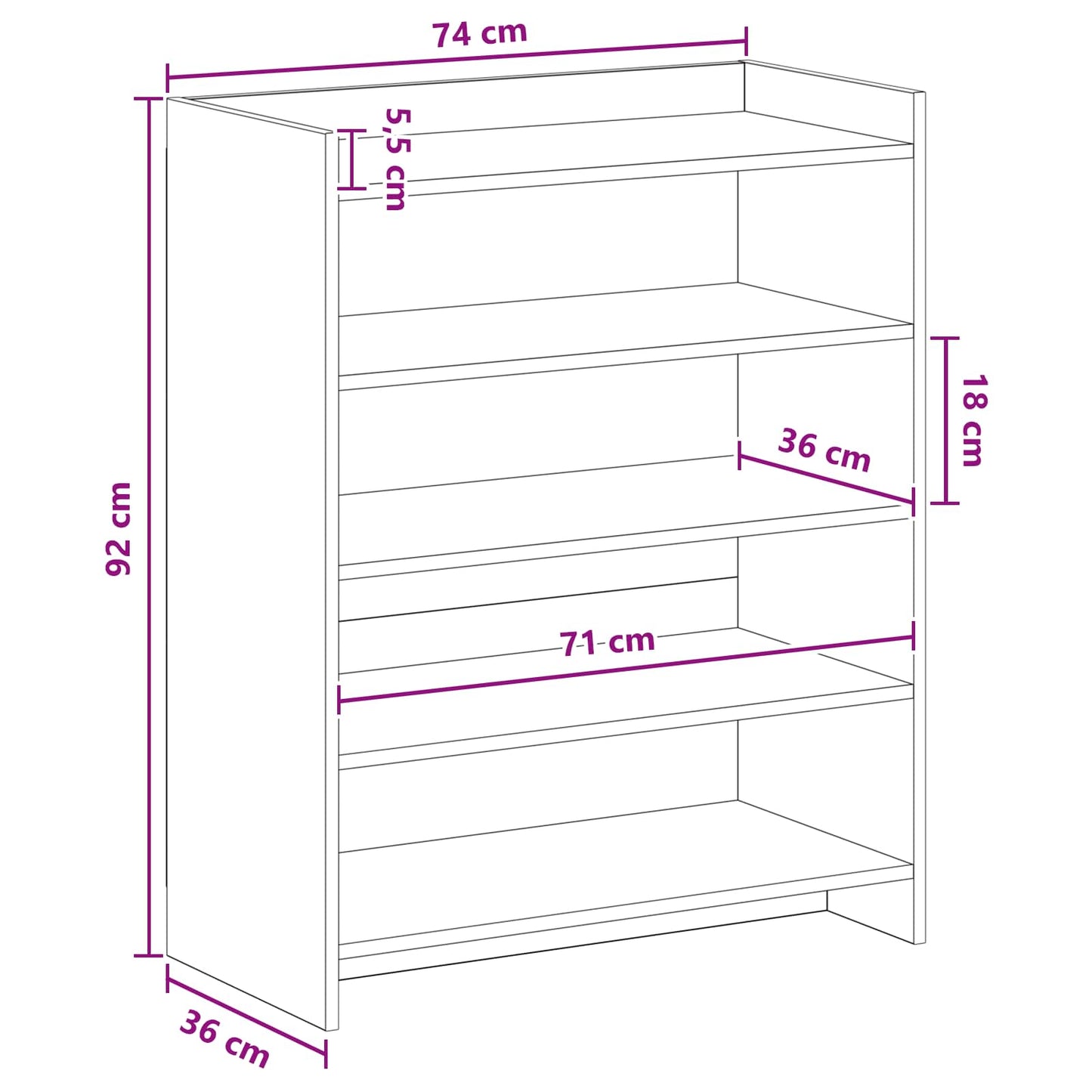 vidaXL Ντουλάπα Παπουτσιών Artisan Δρυς 73,5 x 36 x 92 εκ