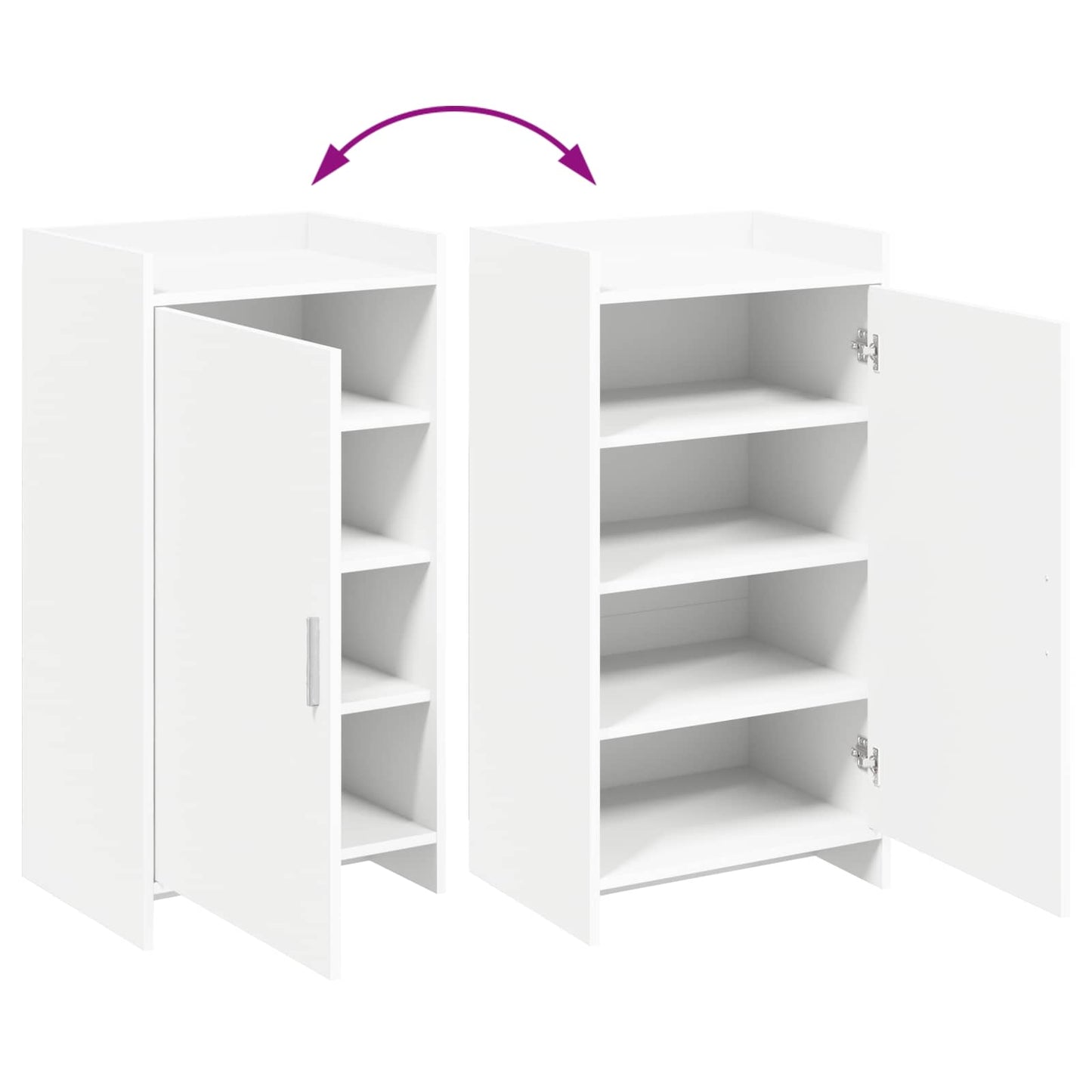 vidaXL Ντουλάπα Παπουτσιών Λευκό 48 x 36 x 92 εκ Επεξεργασμένο Ξύλο