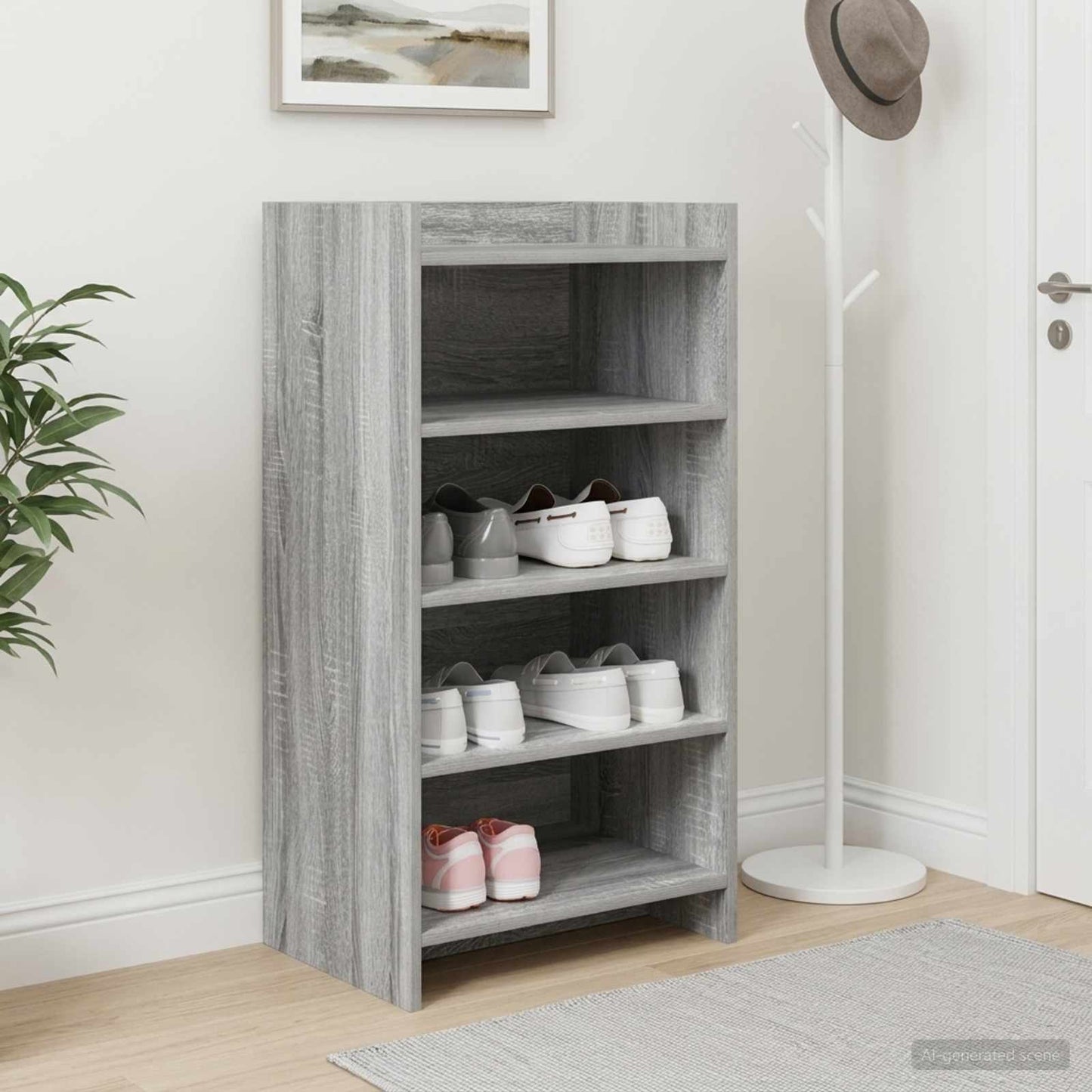 vidaXL Ντουλάπα Παπουτσιών με αποθήκευση Γκρι Sonoma 48 x 36 x 92 εκ