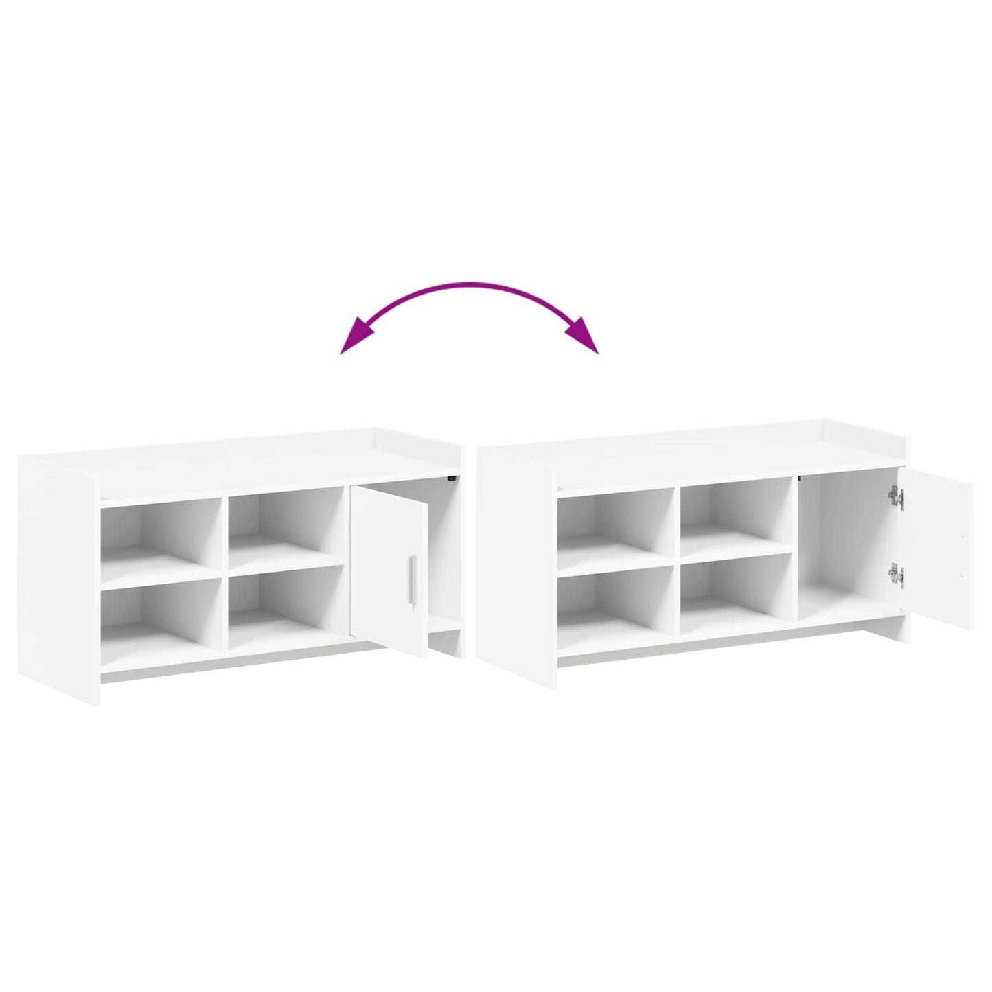 vidaXL Ντουλάπα Παπουτσιών Λευκό 100 x 39,5 x 51 εκ Επεξεργασμένο Ξύλο