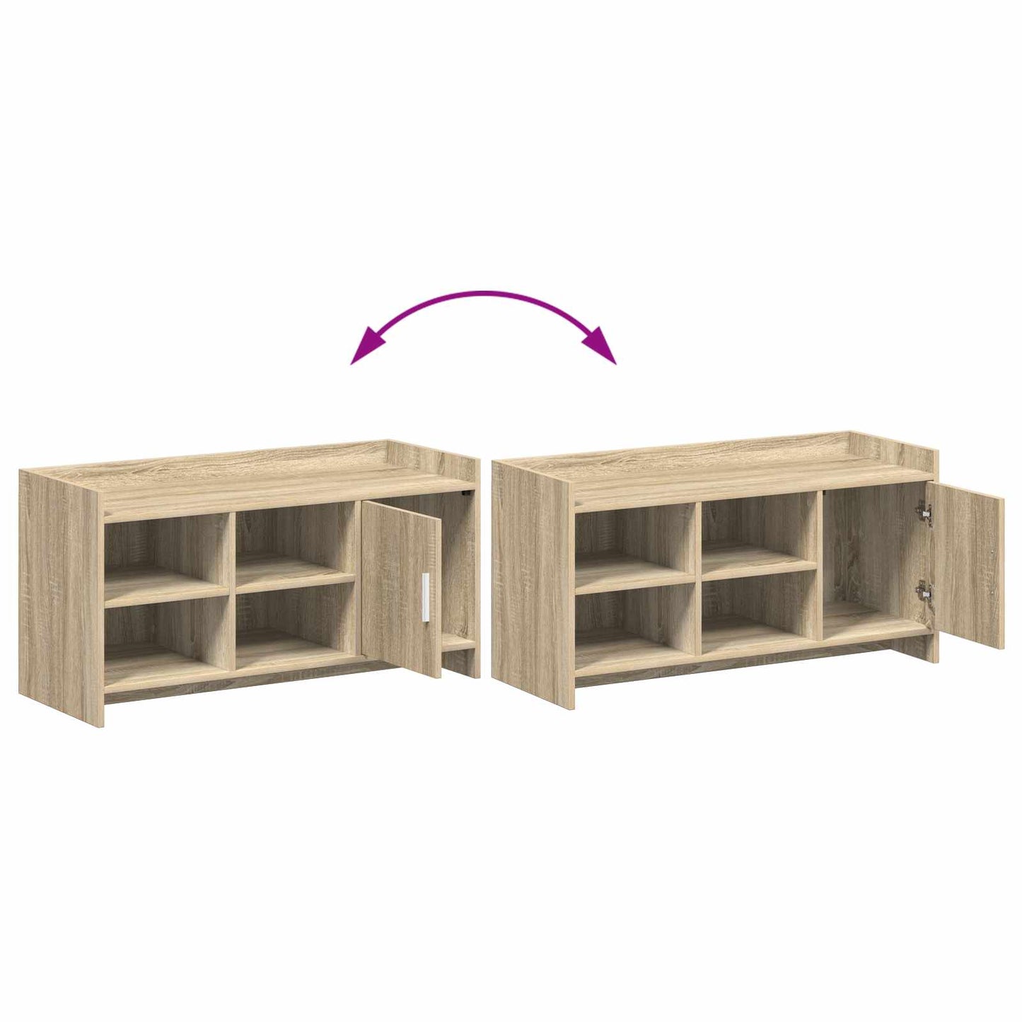 vidaXL Ντουλάπα Παπουτσιών με πόρτα Sonoma Δρυς 100 x 39,5 x 51 εκ