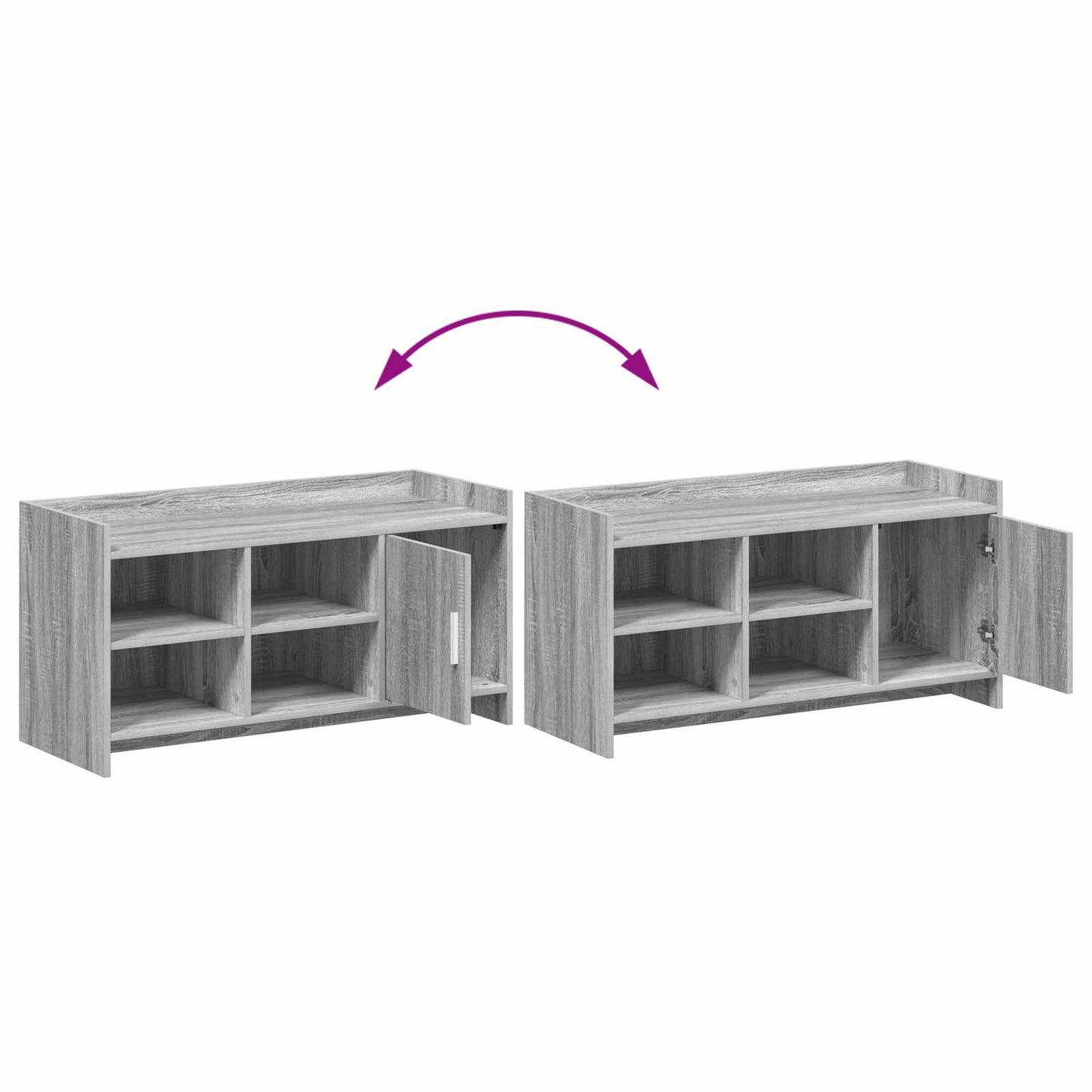 vidaXL Ντουλάπα Παπουτσιών με πόρτα Γκρι Sonoma 100 x 39,5 x 51 εκ