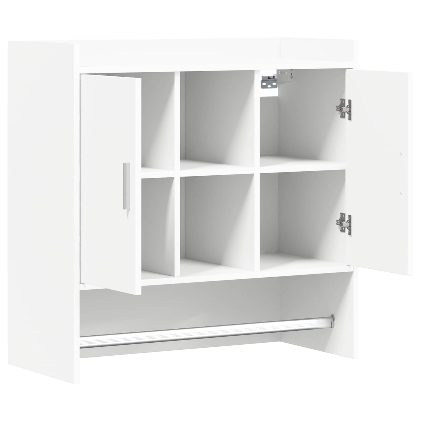 vidaXL Ράφι Τοίχου Επιτοίχιο Λευκό 80 x 36 x 80 εκ Επεξεργασμένο Ξύλο