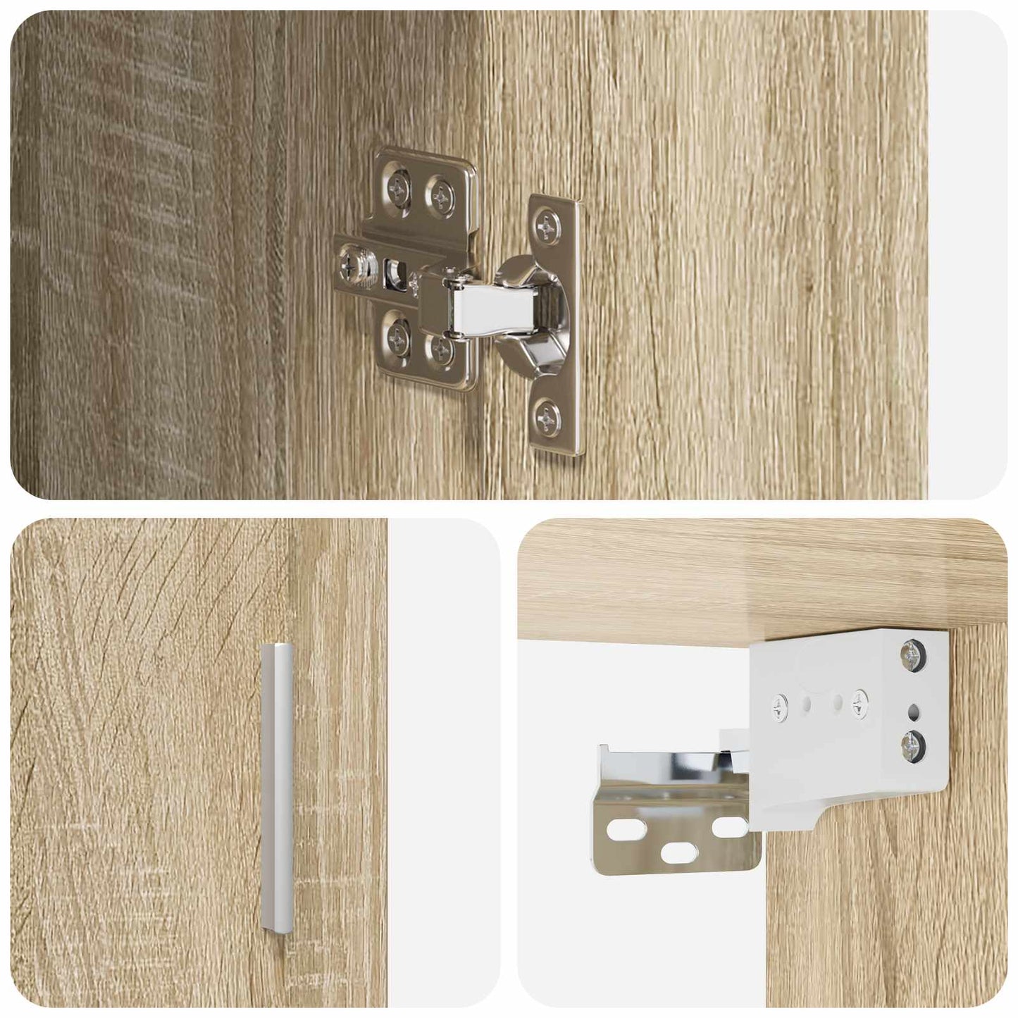 vidaXL Ράφι Τοίχου Επιτοίχιο Sonoma Δρυς 80 x 36 x 80 εκ