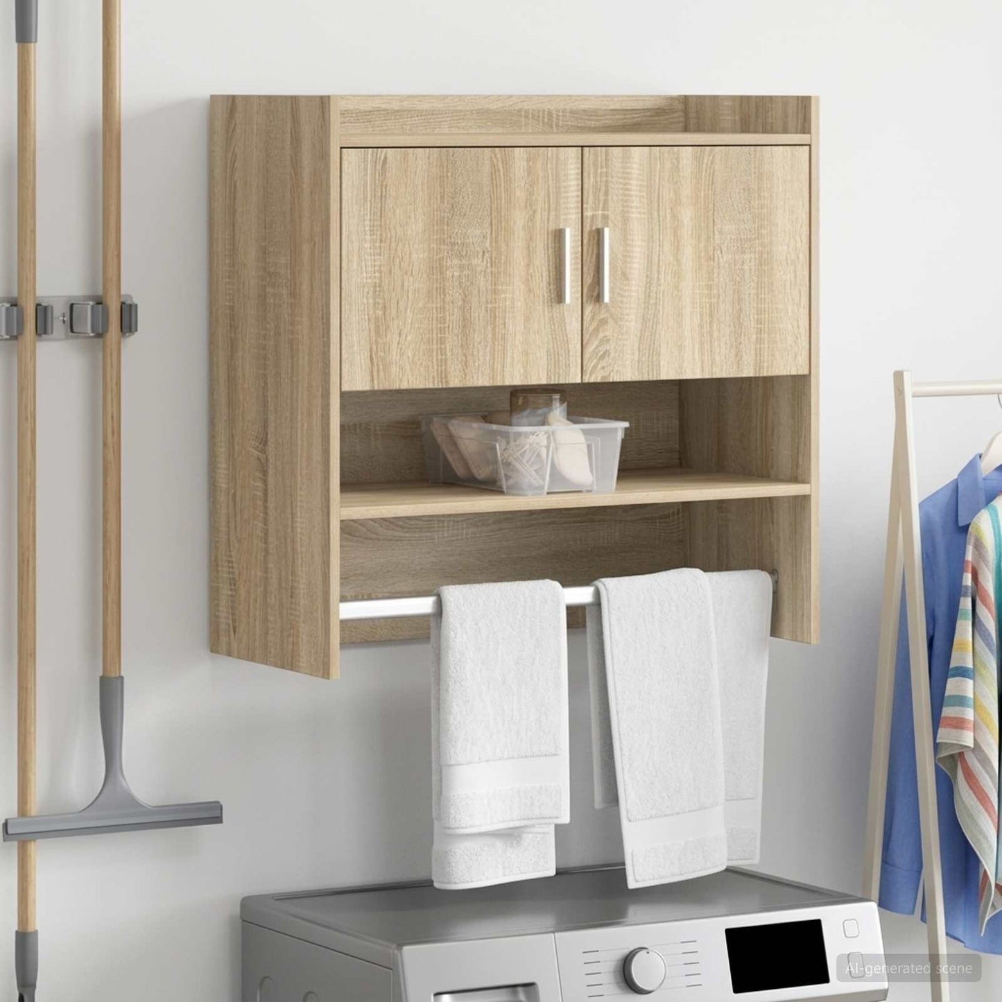 vidaXL Ράφι Τοίχου Επιτοίχιο Sonoma Δρυς 80 x 36 x 80 εκ