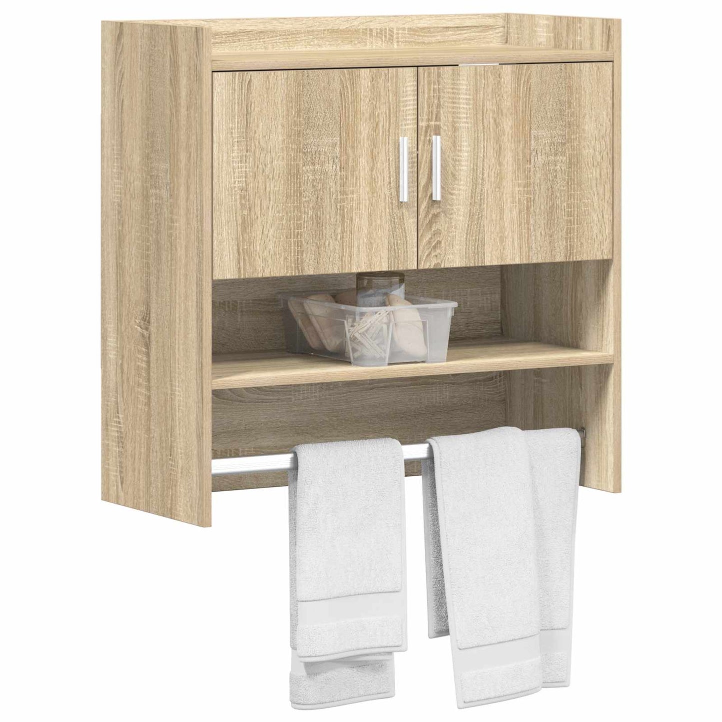vidaXL Ράφι Τοίχου Επιτοίχιο Sonoma Δρυς 80 x 36 x 80 εκ