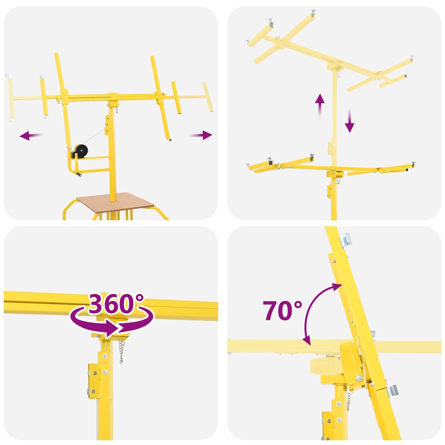 vidaXL Ανελκυστήρας Γυψοσανίδας Κίτρινο 300 x 107 x 330 εκ Ατσάλι
