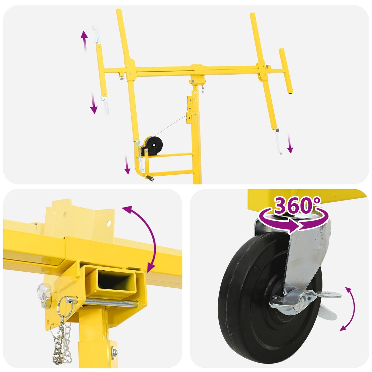 vidaXL Ανελκυστήρας Γυψοσανίδας Κίτρινο 300 x 107 x 330 εκ Ατσάλι