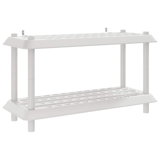 vidaXL Μονάδα Ραφιού 2 επίπεδα 100 x 40 x 55,5 εκ. PP Λευκό