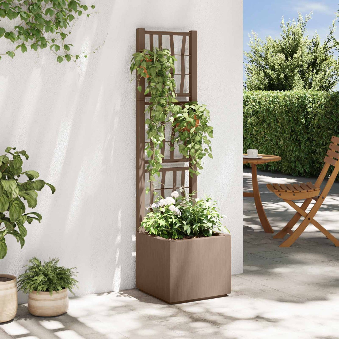vidaXL Κηποτινάκι με Τρέλα Καφέ 36 x 36 x 140 εκ. PP