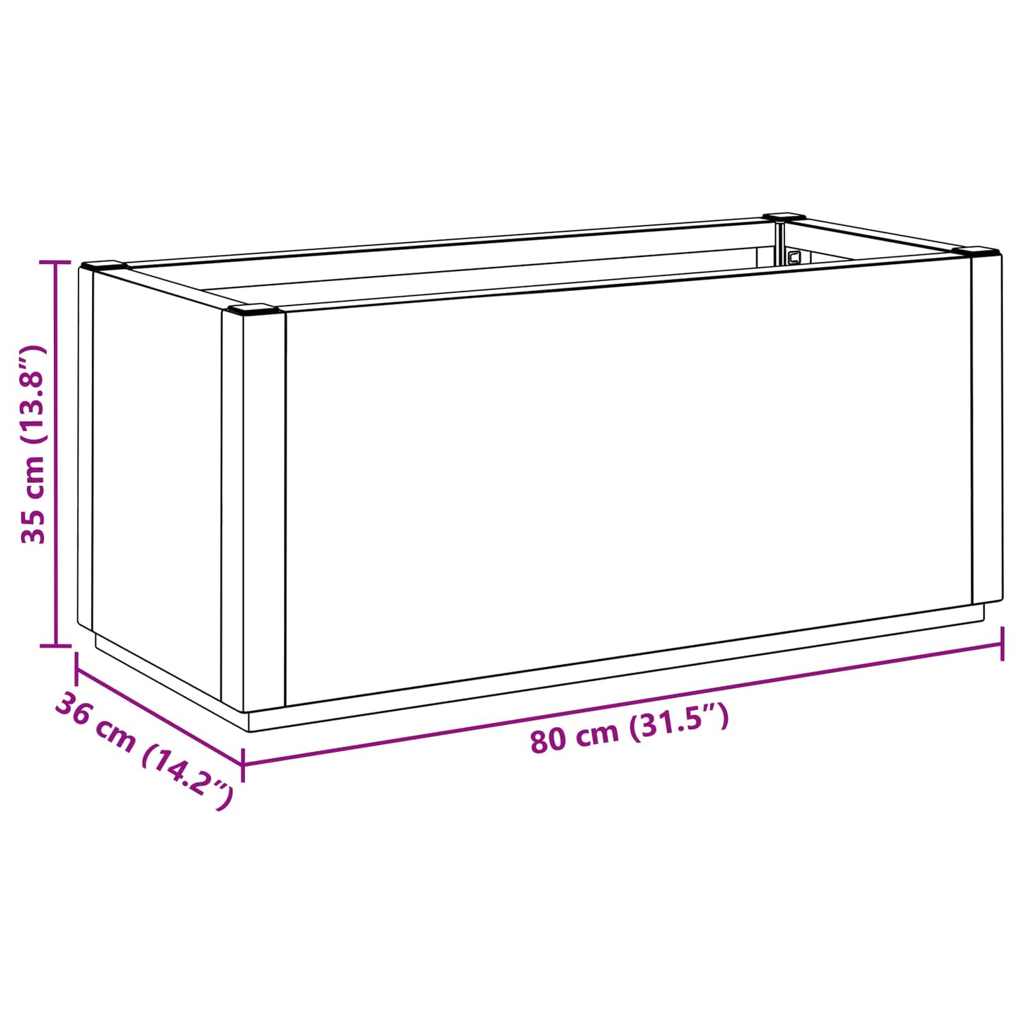 vidaXL Κουτί Λουλουδιών Κήπου Καφέ 80 x 36 x 35 εκ PP