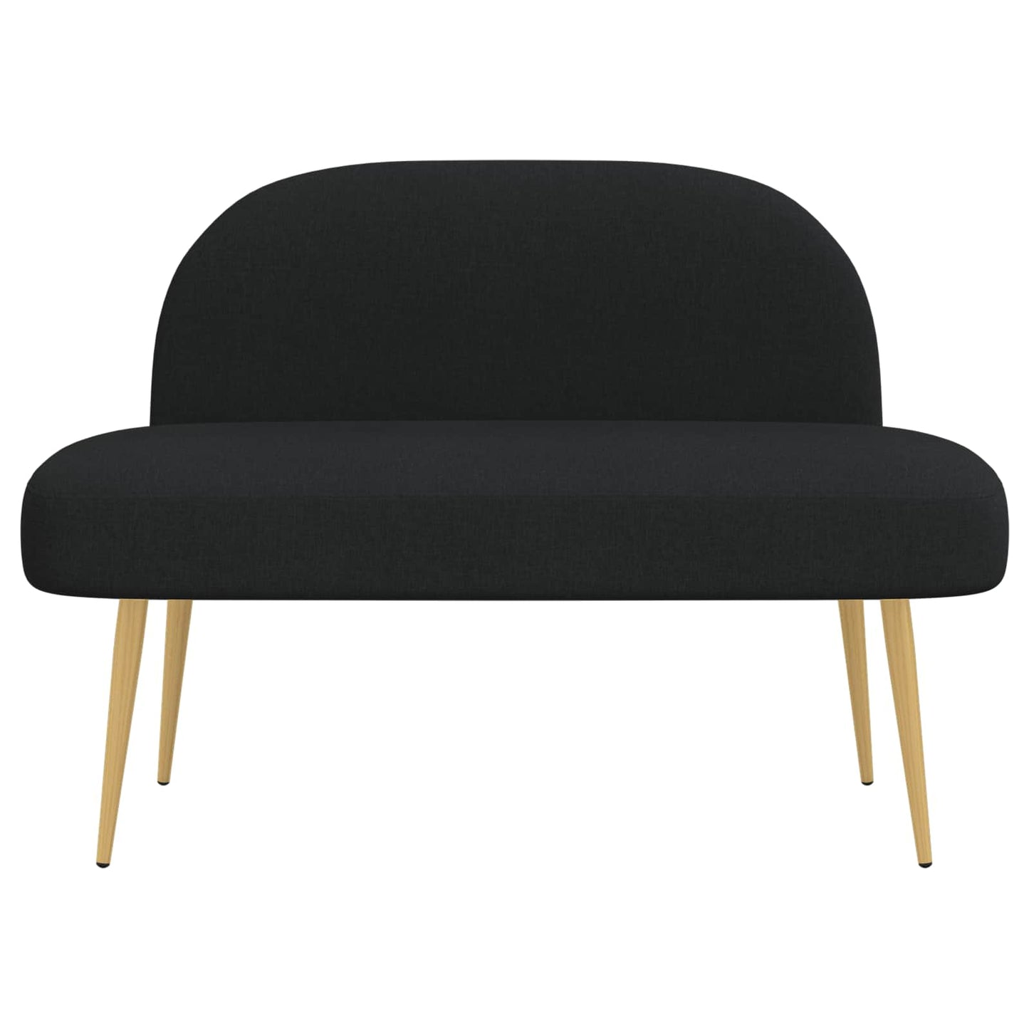 vidaXL Δερμάτινος Πάγκος με Πλάτη Μαύρο 110 x 60 x 76 cm Πολυεστέρας