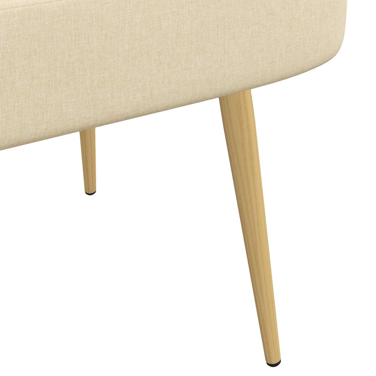 vidaXL Δερμάτινος Πάγκος με Πλάτη Κρεμ 110 x 60 x 76 cm Πολυεστέρας