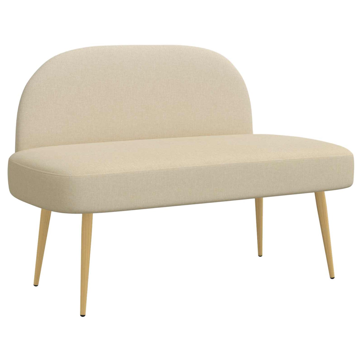vidaXL Δερμάτινος Πάγκος με Πλάτη Κρεμ 110 x 60 x 76 cm Πολυεστέρας