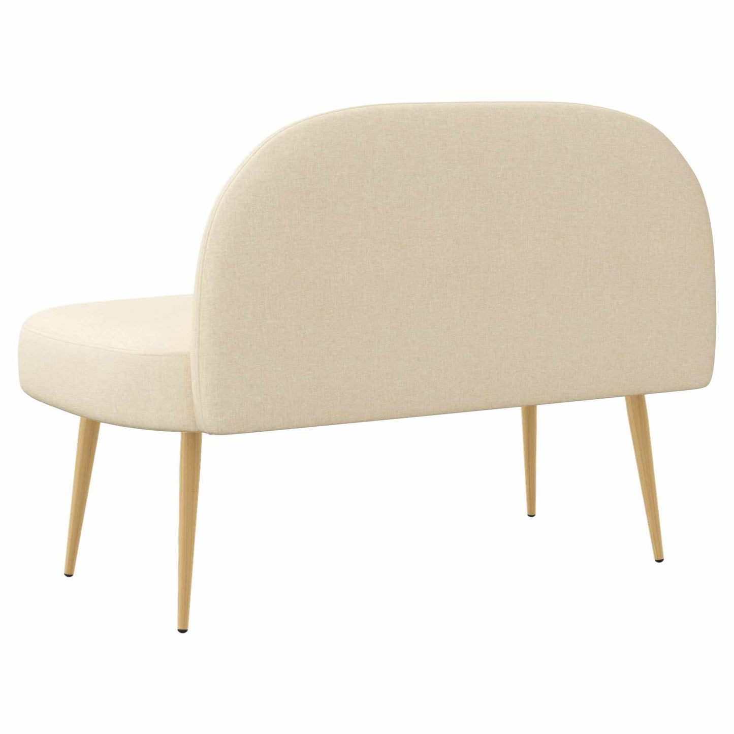 vidaXL Δερμάτινος Πάγκος με Πλάτη Κρεμ 110 x 60 x 76 cm Πολυεστέρας