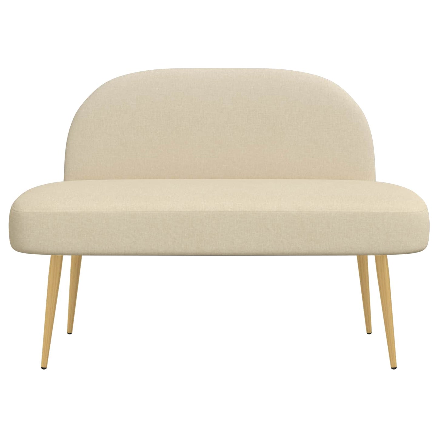 vidaXL Δερμάτινος Πάγκος με Πλάτη Κρεμ 110 x 60 x 76 cm Πολυεστέρας