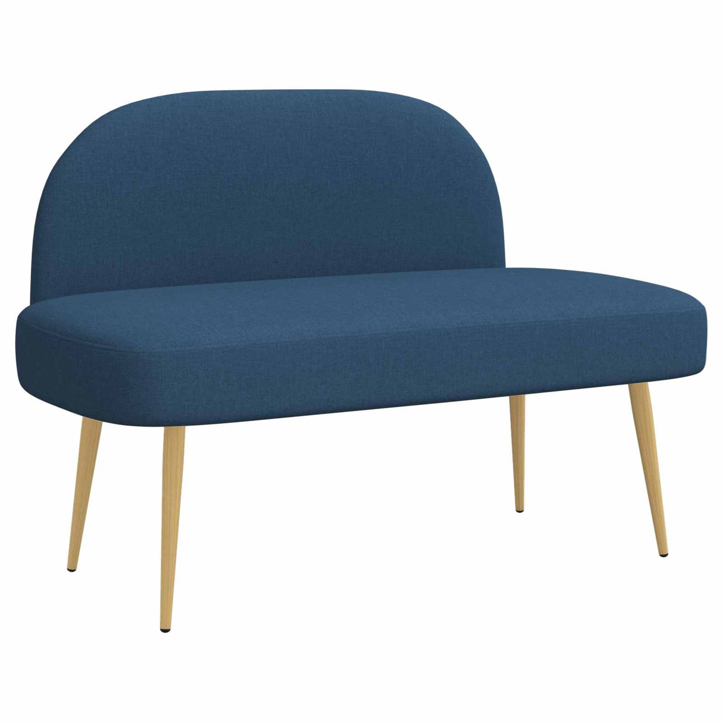 vidaXL Δερμάτινος Πάγκος με Πλάτη Μπλε 110 x 60 x 76 cm Πολυεστέρας