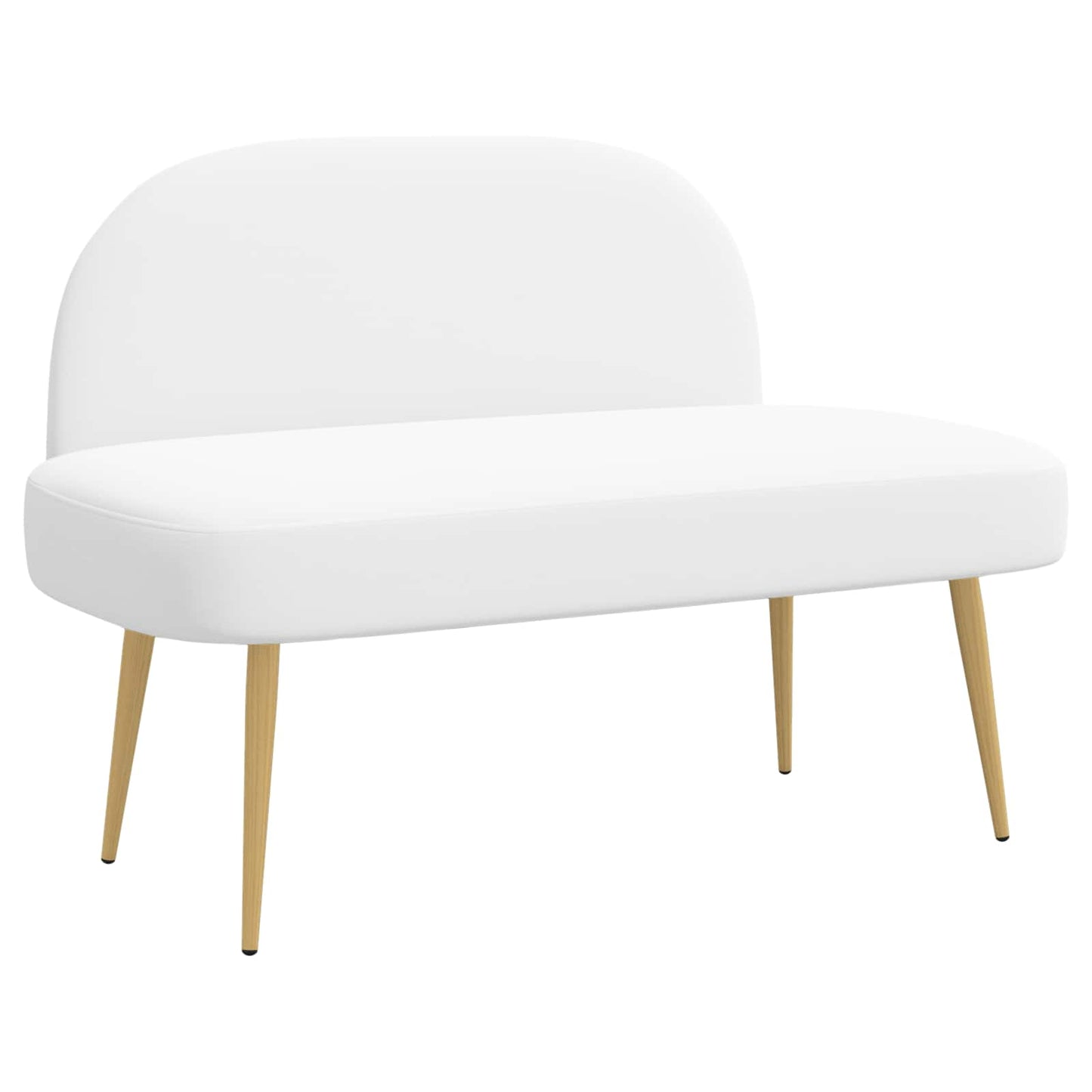 vidaXL Δερμάτινος Πάγκος με Πλάτη Λευκό 110 x 60 x 76 cm Πολυεστέρας