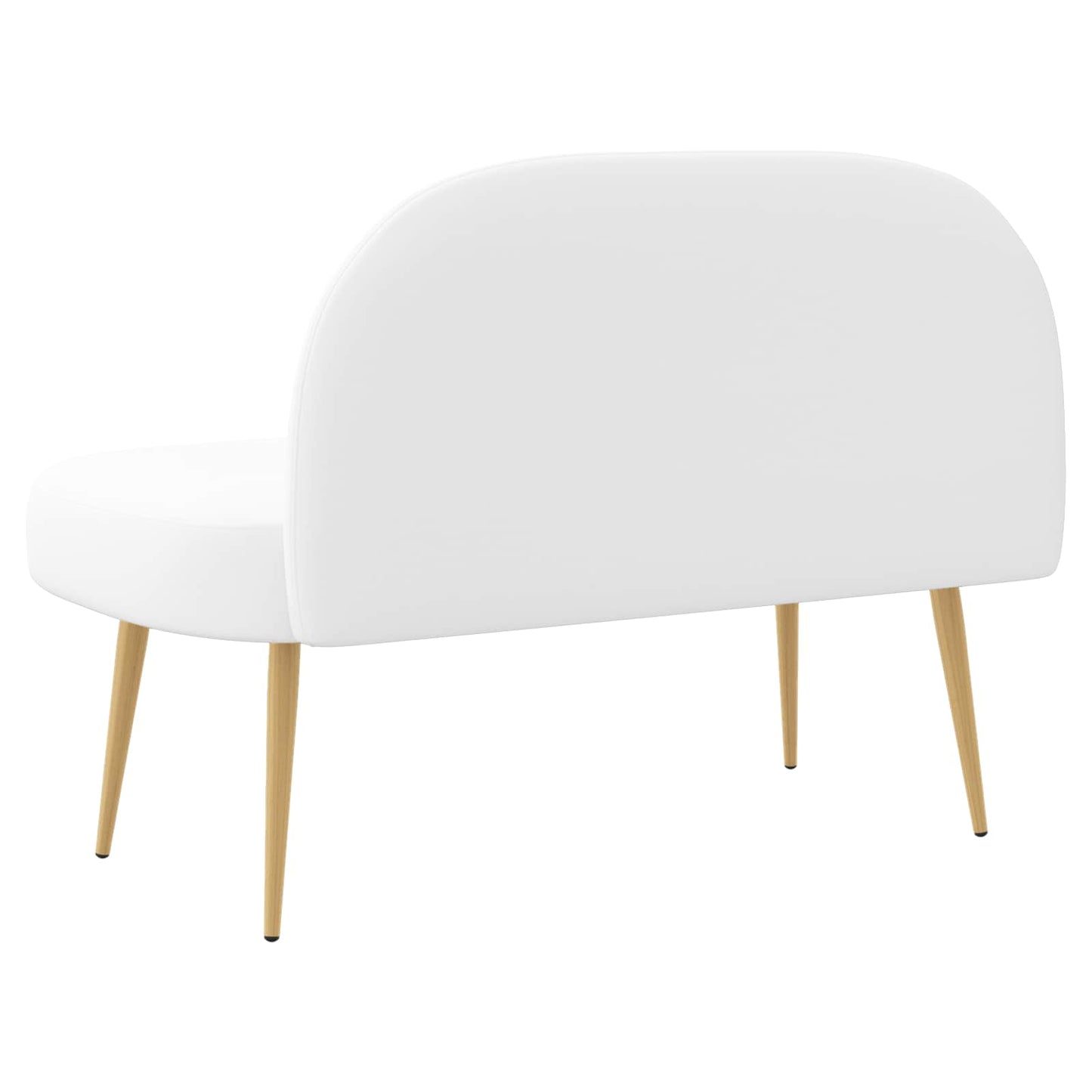 vidaXL Δερμάτινος Πάγκος με Πλάτη Λευκό 110 x 60 x 76 cm Πολυεστέρας