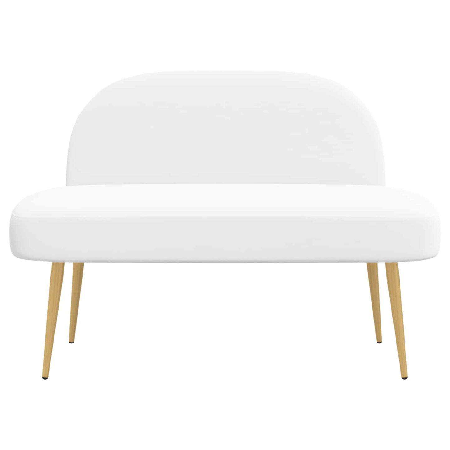 vidaXL Δερμάτινος Πάγκος με Πλάτη Λευκό 110 x 60 x 76 cm Πολυεστέρας