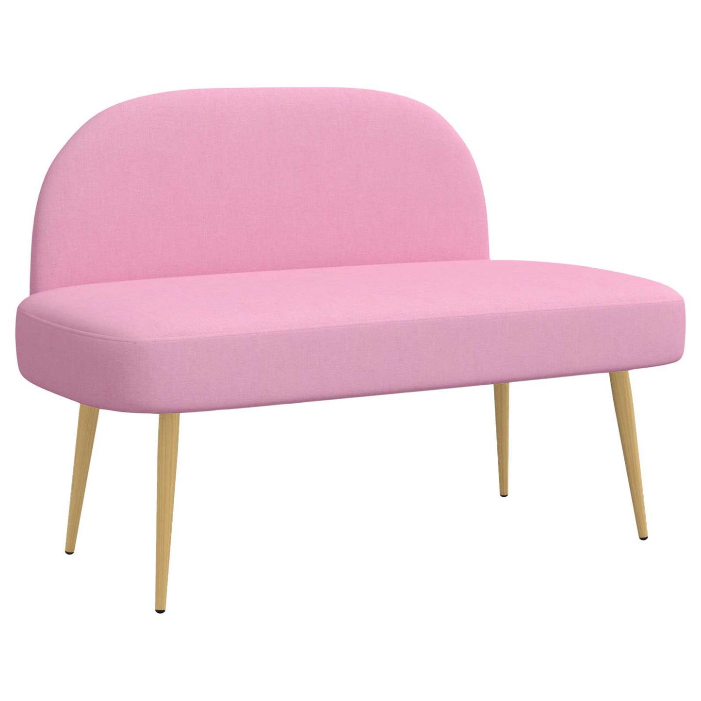 vidaXL Δερμάτινος Πάγκος με Πλάτη Ροζ 110 x 60 x 76 cm Πολυεστέρας