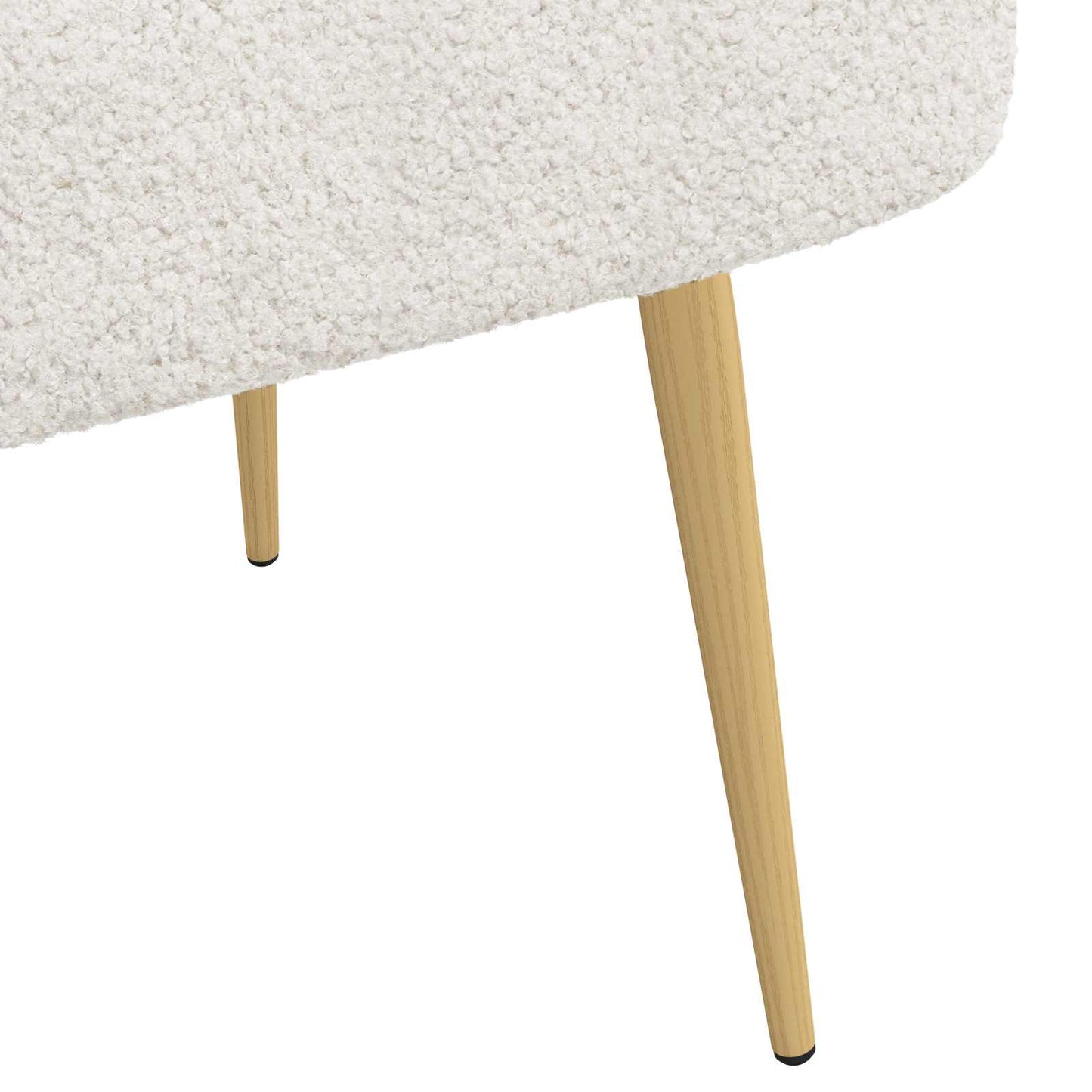 vidaXL Δερμάτινος Πάγκος με Πλάτη Κρεμ 110 x 60 x 76 cm Μπουκλέ