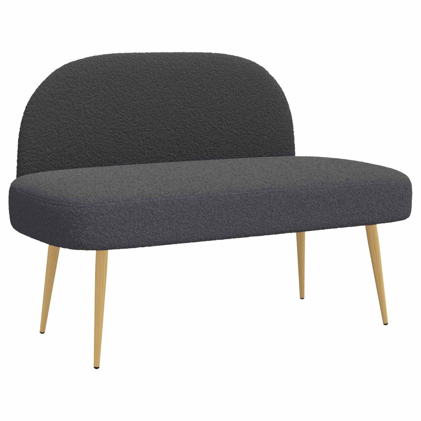 vidaXL Δερμάτινος Πάγκος με Πλάτη Σκούρο γκρι 110 x 60 x 76 cm Μπουκλέ