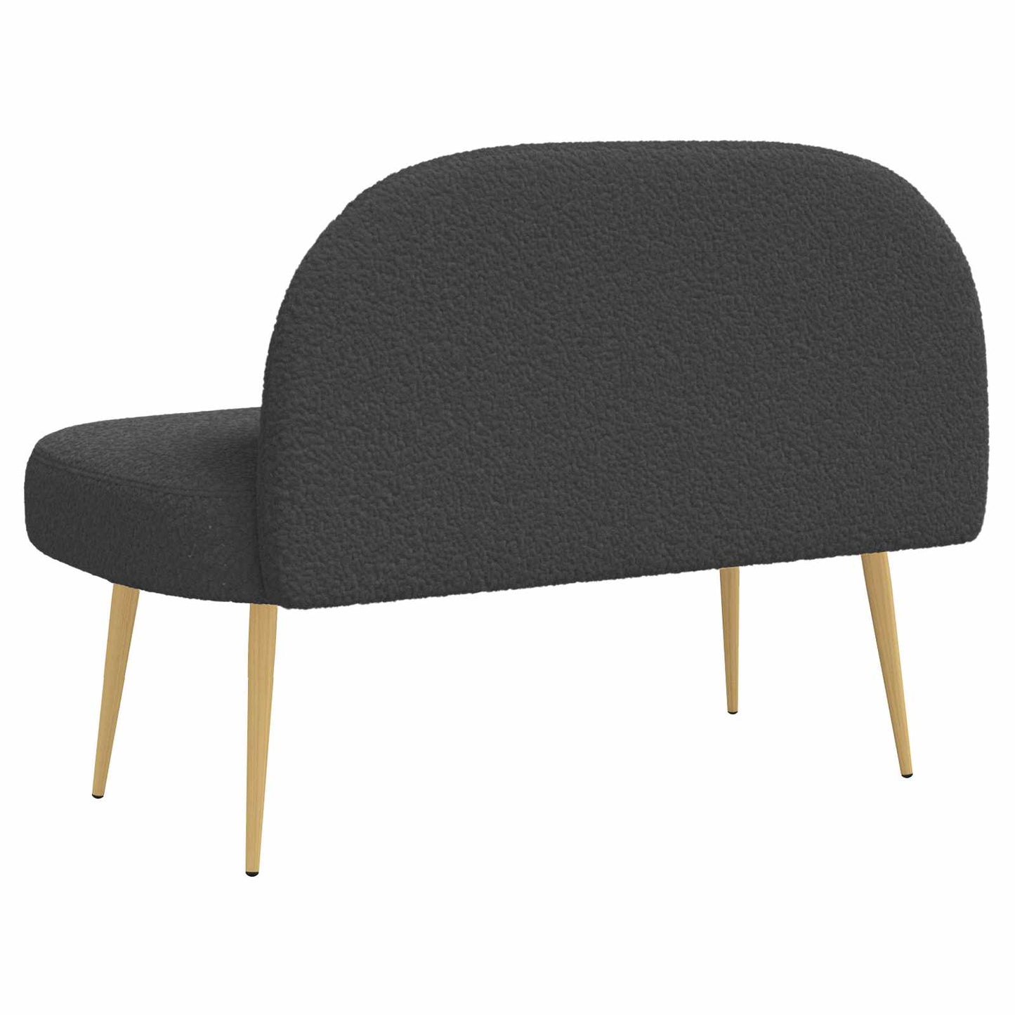 vidaXL Δερμάτινος Πάγκος με Πλάτη Σκούρο γκρι 110 x 60 x 76 cm Μπουκλέ