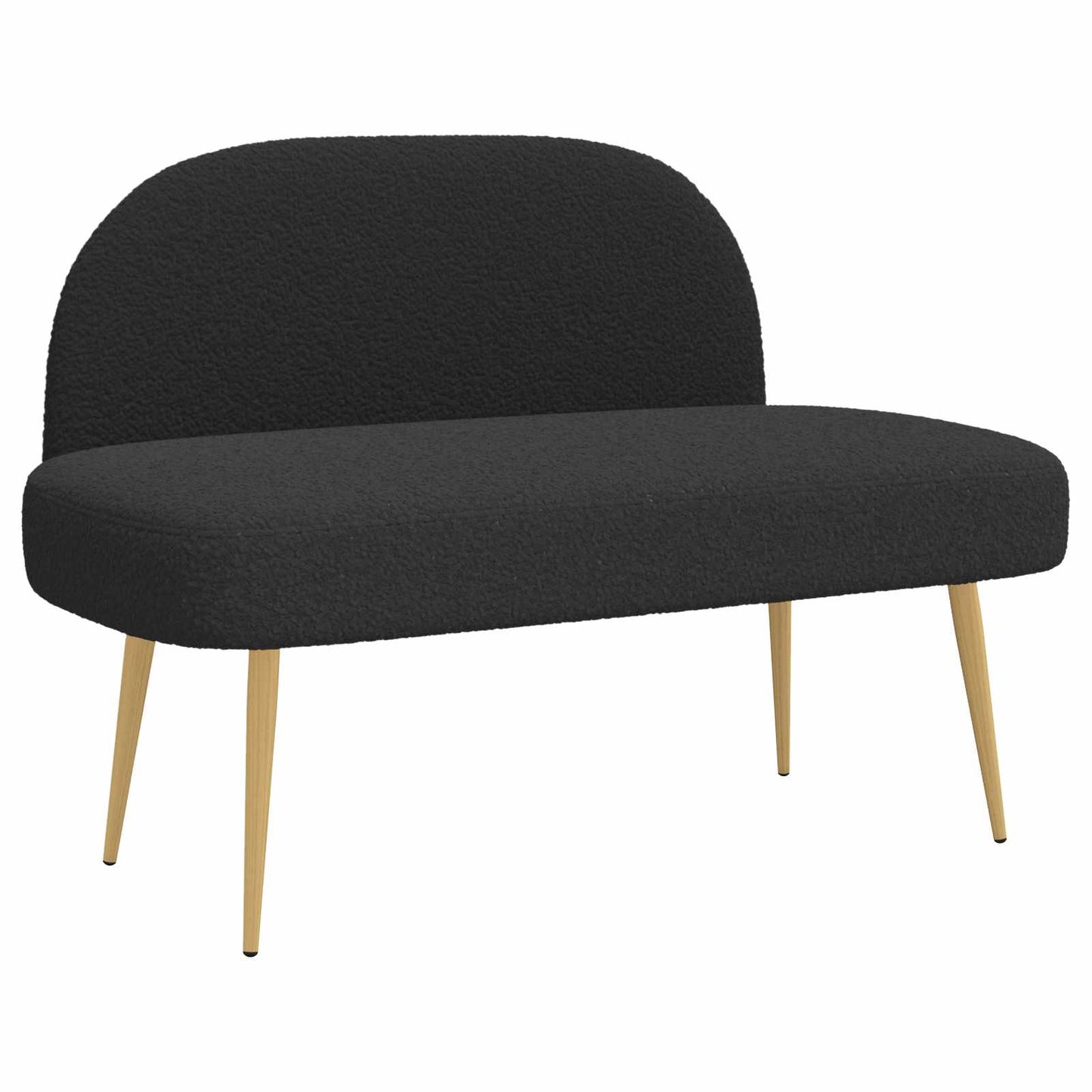 vidaXL Δερμάτινος Πάγκος με Πλάτη Μαύρο 110 x 60 x 76 cm Μπουκλέ