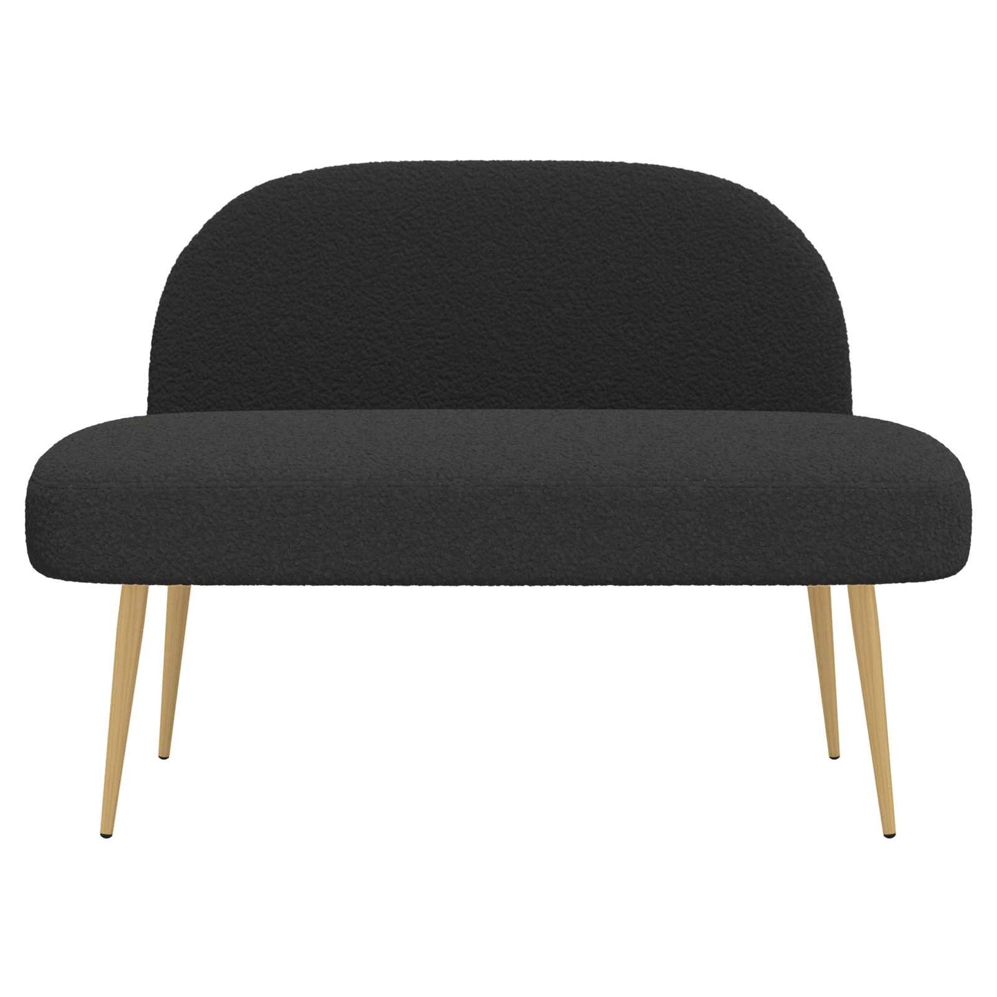 vidaXL Δερμάτινος Πάγκος με Πλάτη Μαύρο 110 x 60 x 76 cm Μπουκλέ