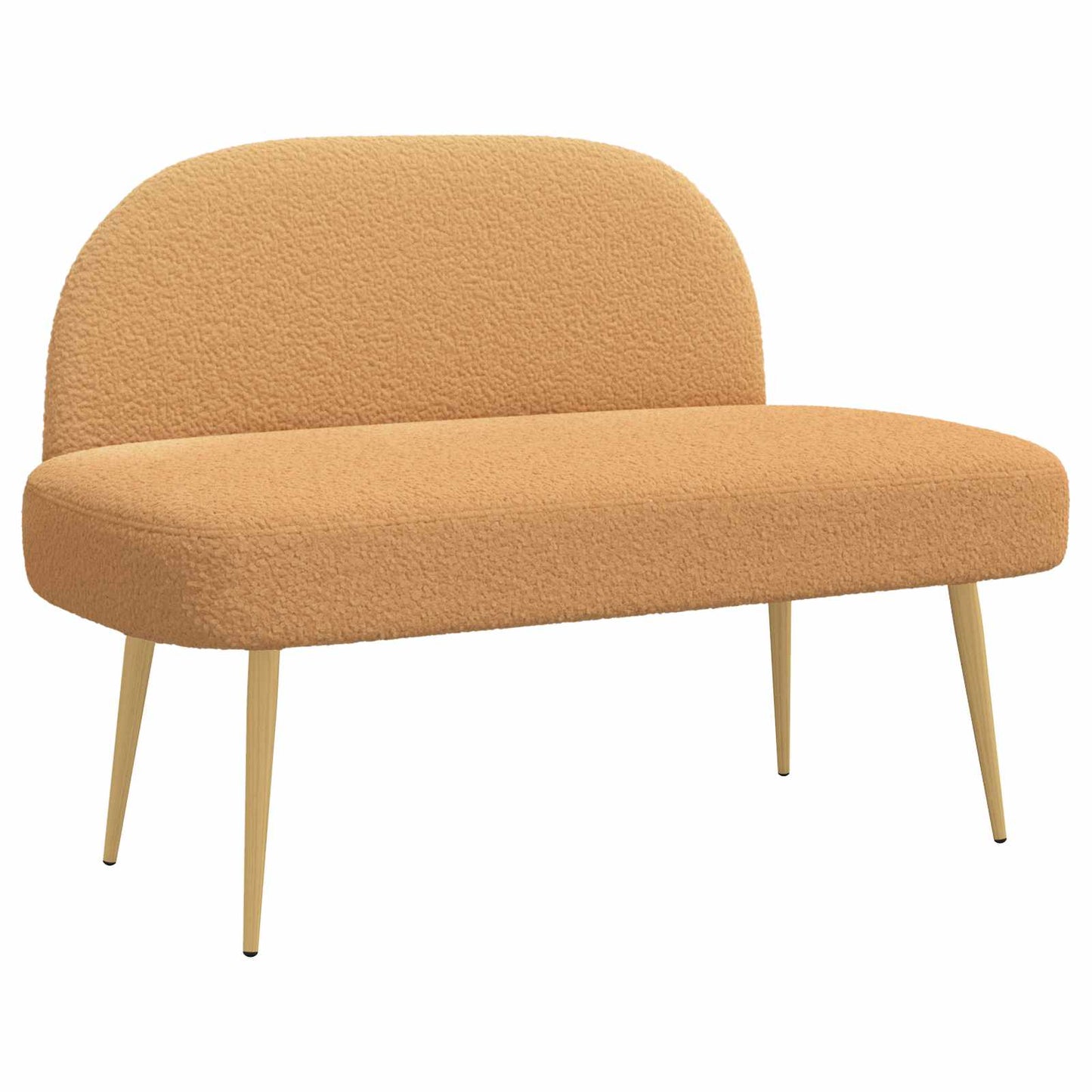 vidaXL Δερμάτινος Πάγκος με Πλάτη Μπεζ 110 x 60 x 76 cm Μπουκλέ