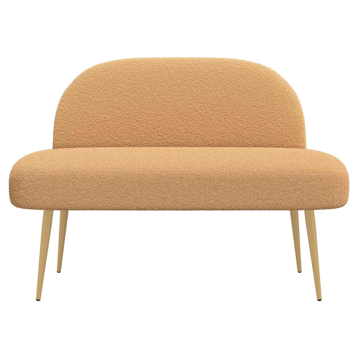 vidaXL Δερμάτινος Πάγκος με Πλάτη Μπεζ 110 x 60 x 76 cm Μπουκλέ