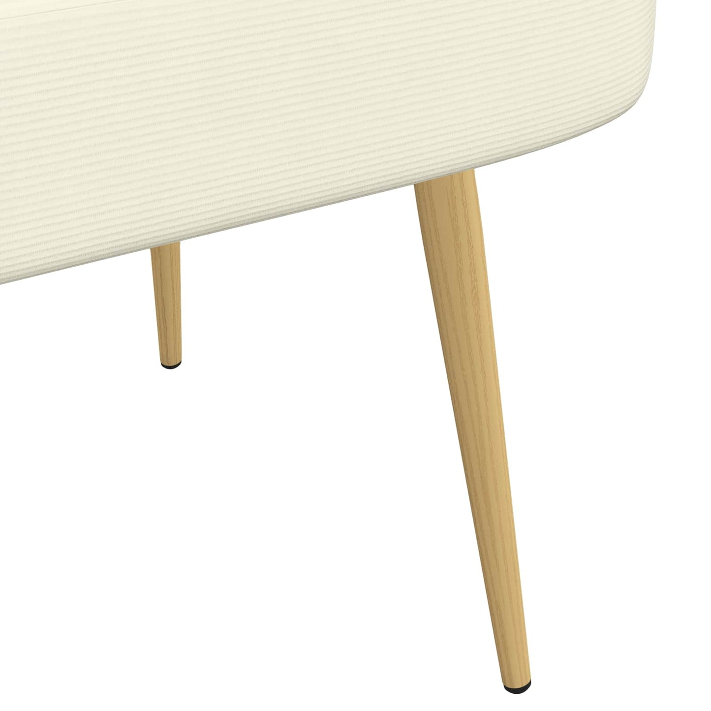 vidaXL Δερμάτινος Πάγκος με Πλάτη Κρεμ 110 x 60 x 76 cm
