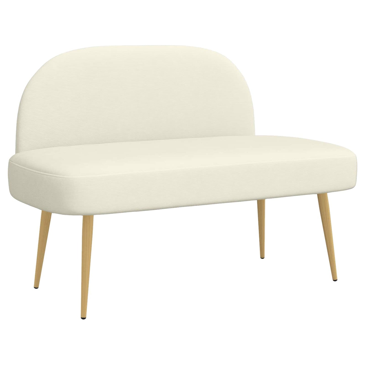 vidaXL Δερμάτινος Πάγκος με Πλάτη Κρεμ 110 x 60 x 76 cm