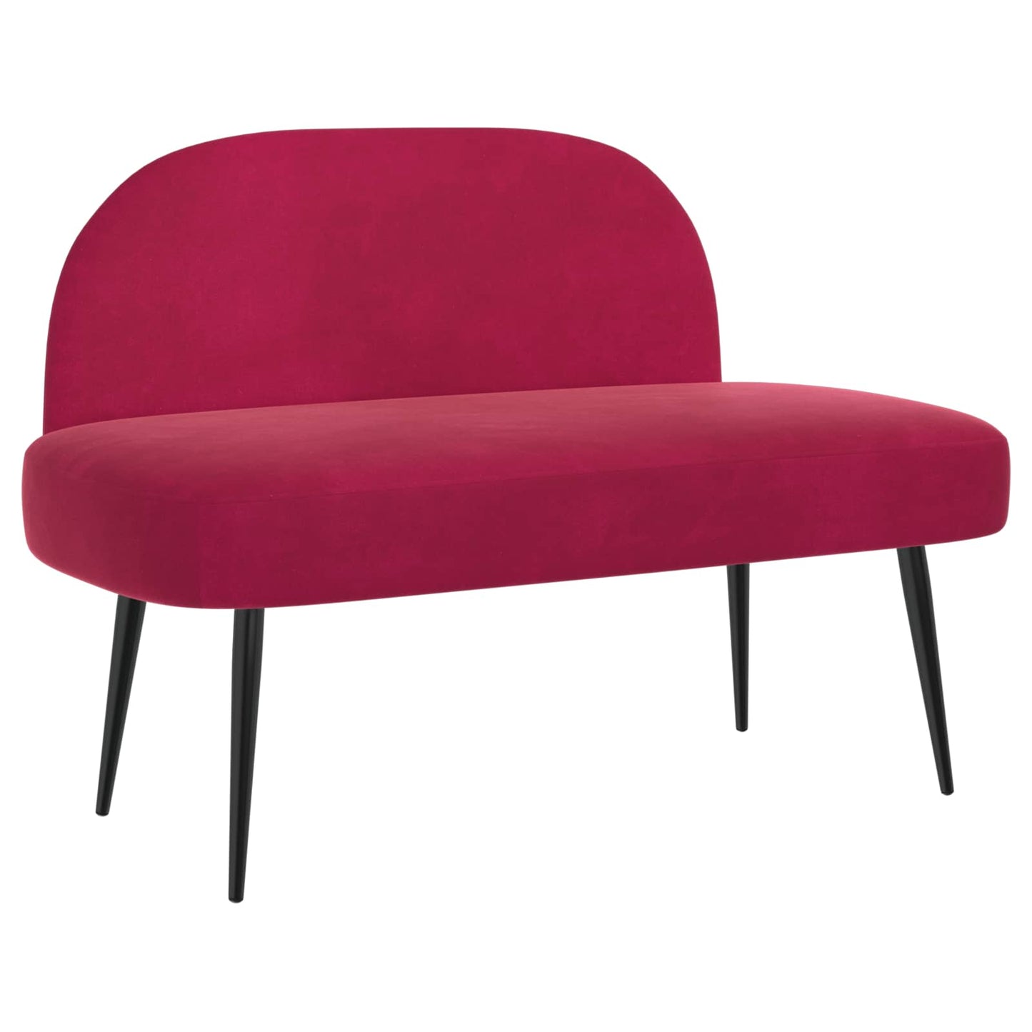 vidaXL Δερμάτινος Πάγκος με Πλάτη Μπορντό 110 x 60 x 76 cm Βελούδο