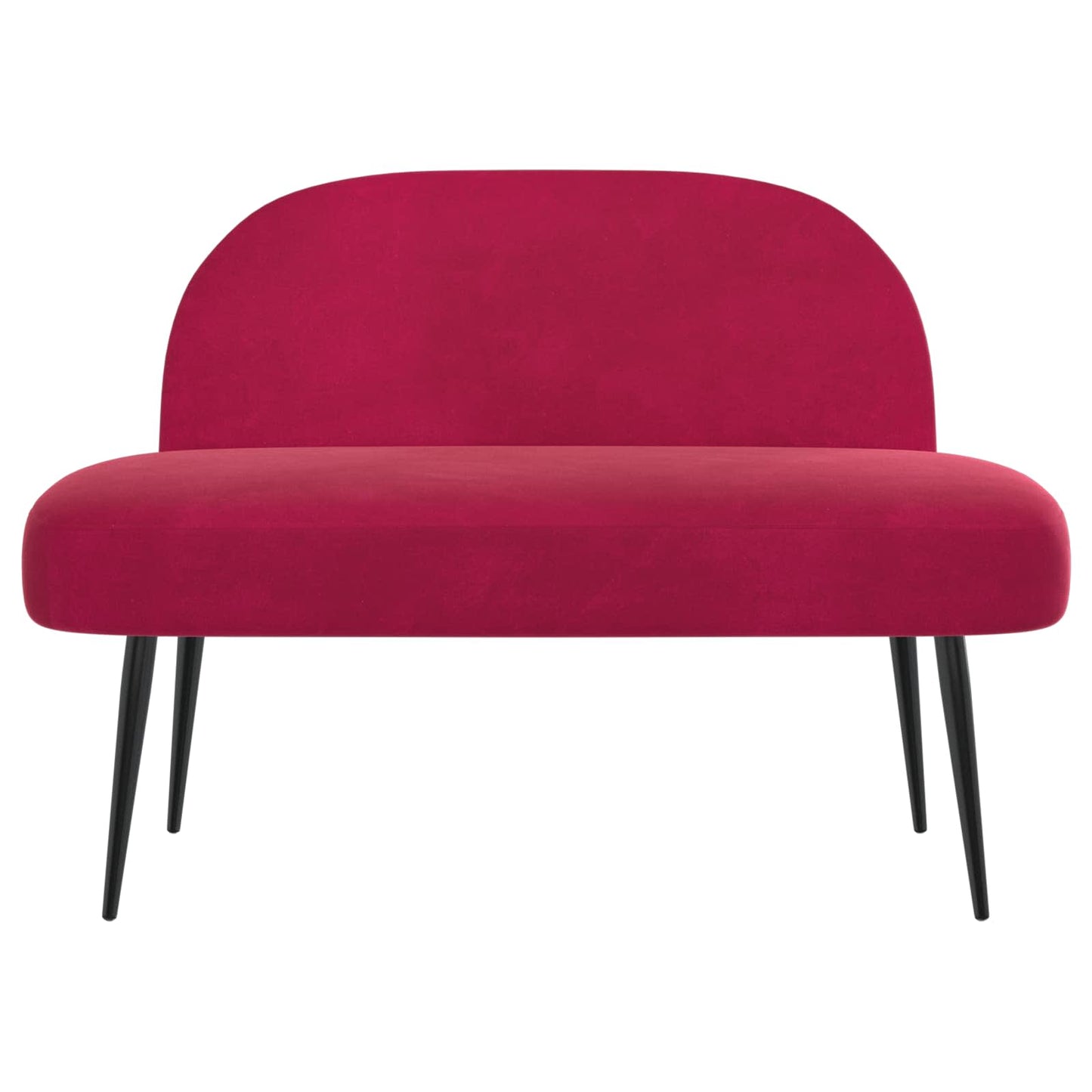 vidaXL Δερμάτινος Πάγκος με Πλάτη Μπορντό 110 x 60 x 76 cm Βελούδο