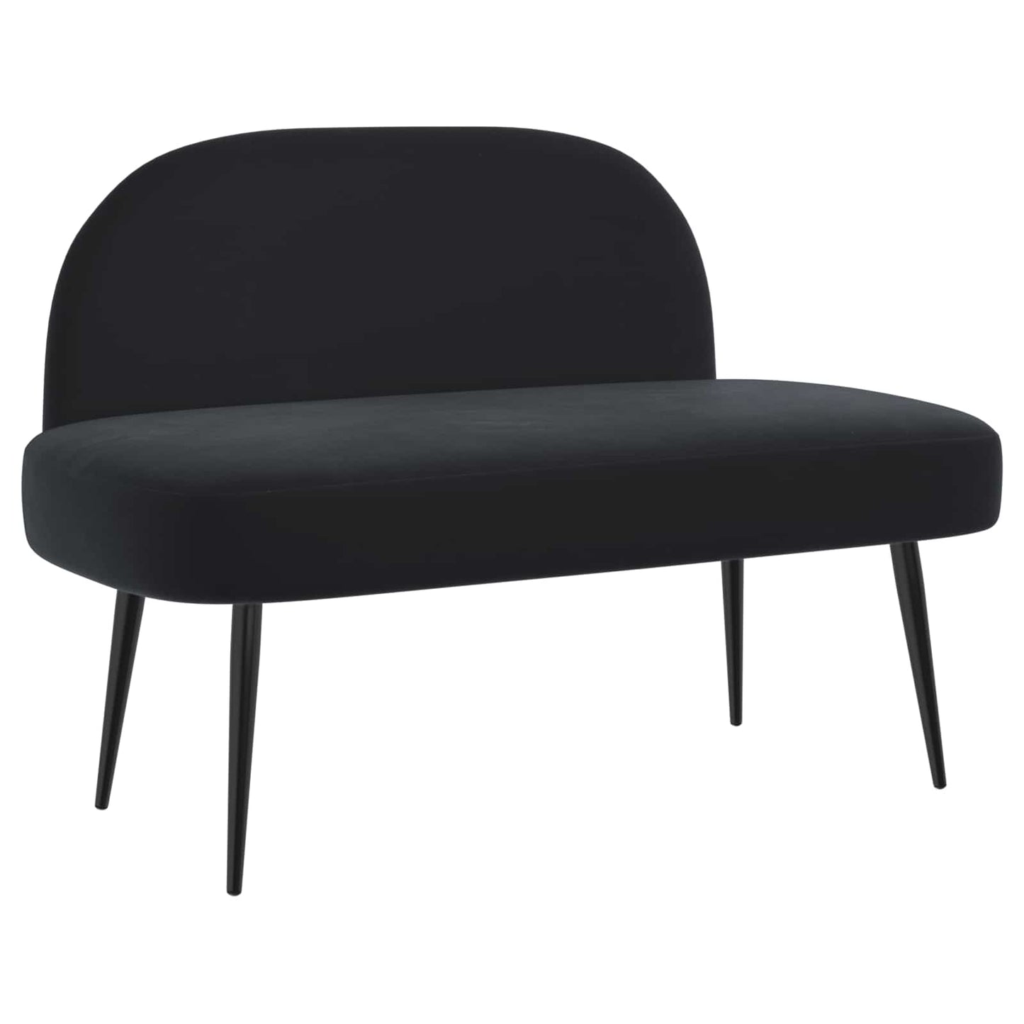 vidaXL Δερμάτινος Πάγκος με Πλάτη Μαύρο 110 x 60 x 76 cm Βελούδο