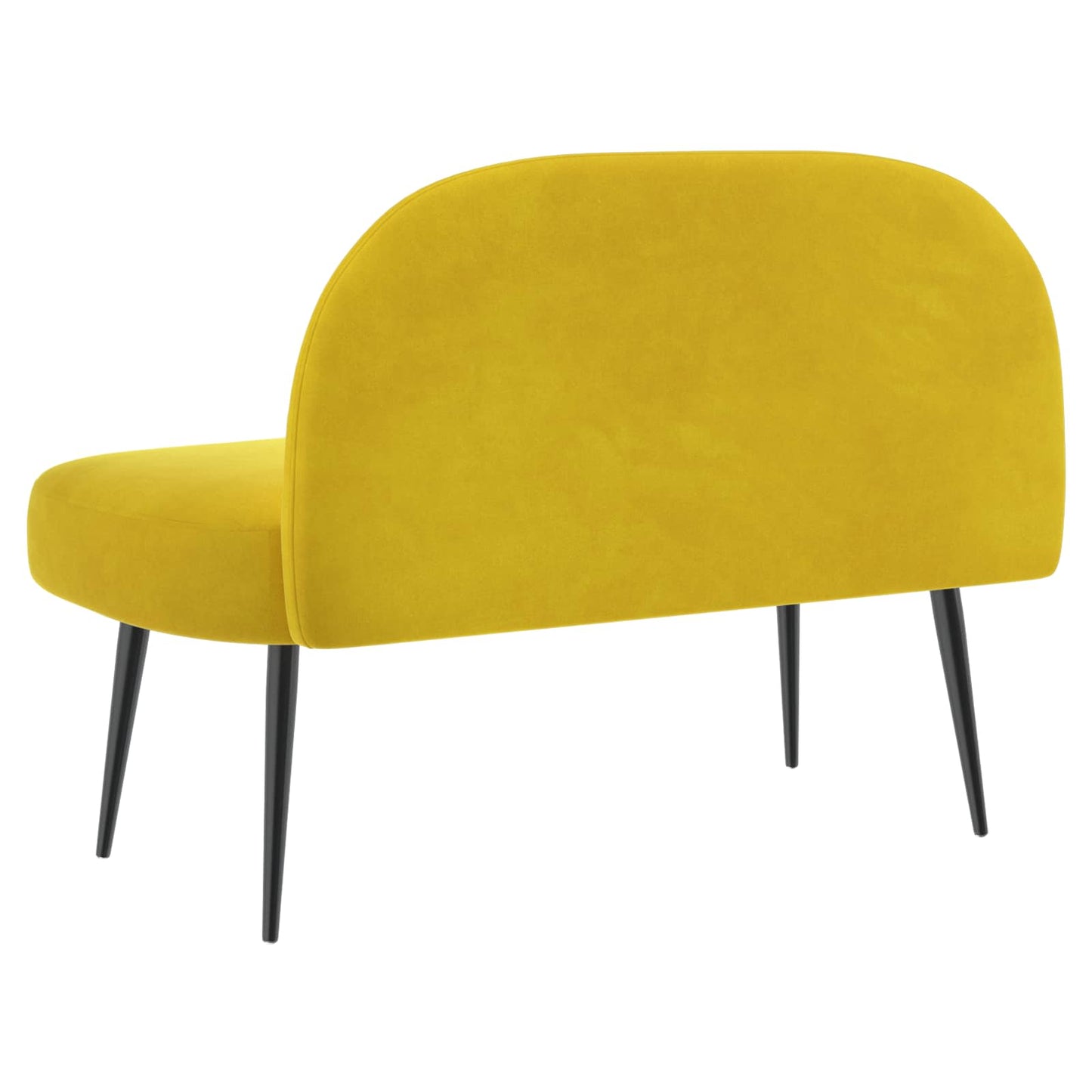 vidaXL Δερμάτινος Πάγκος με Πλάτη Κίτρινο 110 x 60 x 76 cm Βελούδο