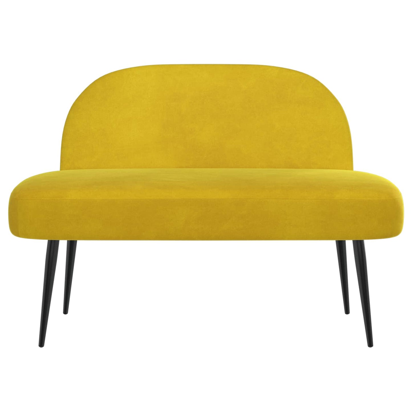vidaXL Δερμάτινος Πάγκος με Πλάτη Κίτρινο 110 x 60 x 76 cm Βελούδο