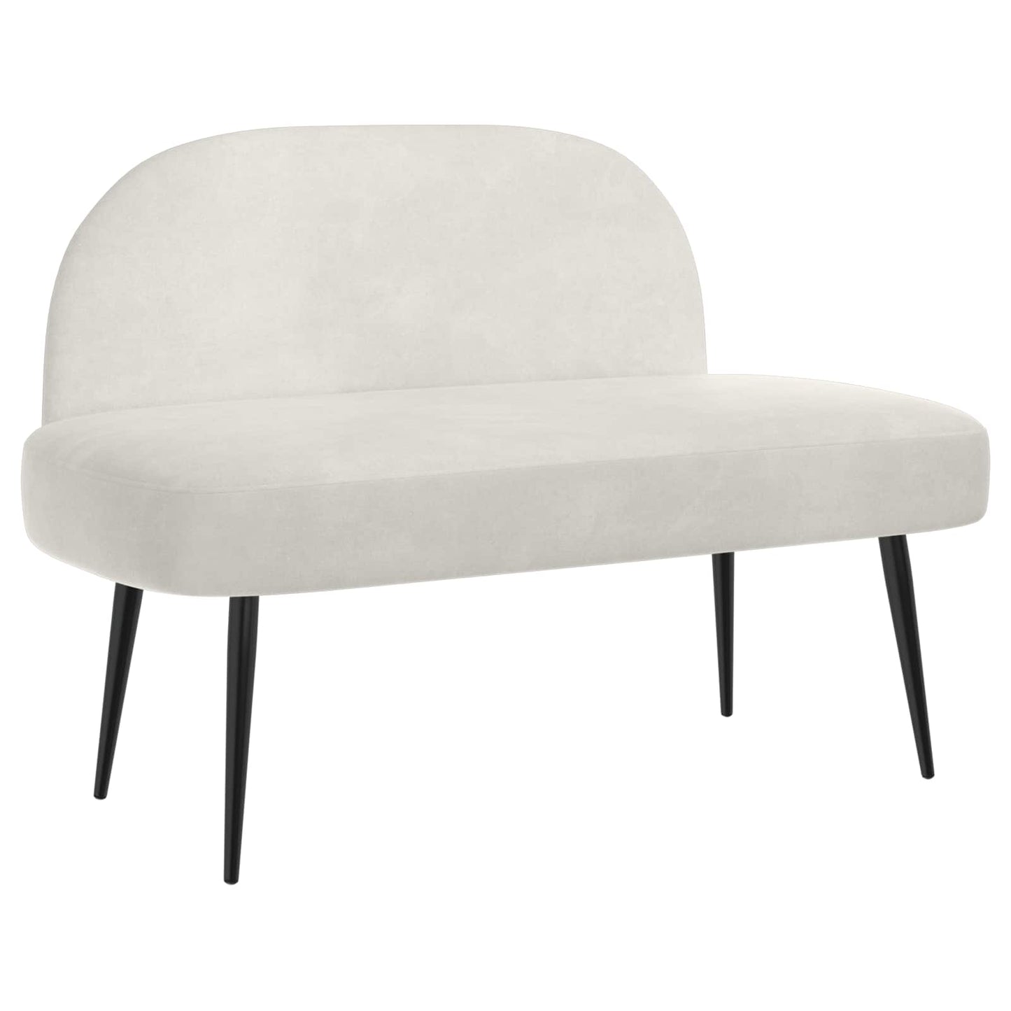 vidaXL Δερμάτινος Πάγκος με Πλάτη Κρεμ 110 x 60 x 76 cm Βελούδο