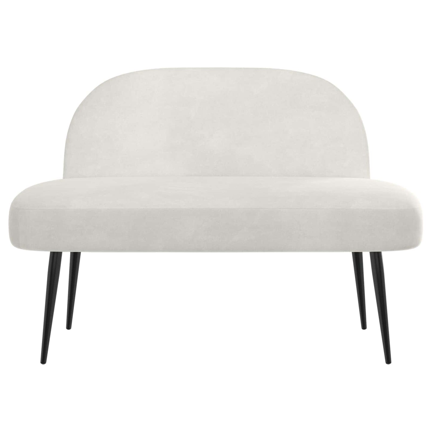 vidaXL Δερμάτινος Πάγκος με Πλάτη Κρεμ 110 x 60 x 76 cm Βελούδο
