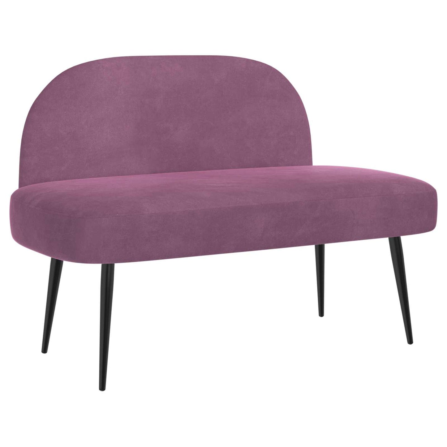 vidaXL Δερμάτινος Πάγκος με Πλάτη Μοβ 110 x 60 x 76 cm Βελούδο