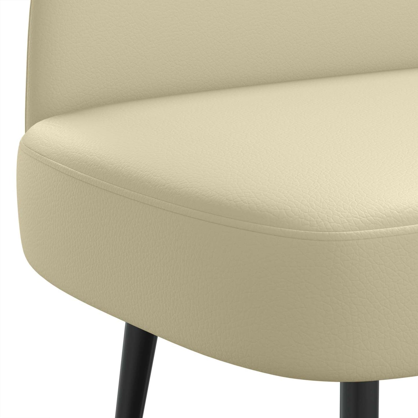 vidaXL Δερμάτινος Πάγκος με Πλάτη Κρεμ 110 x 60 x 76 cm Τεχνητό Δέρμα