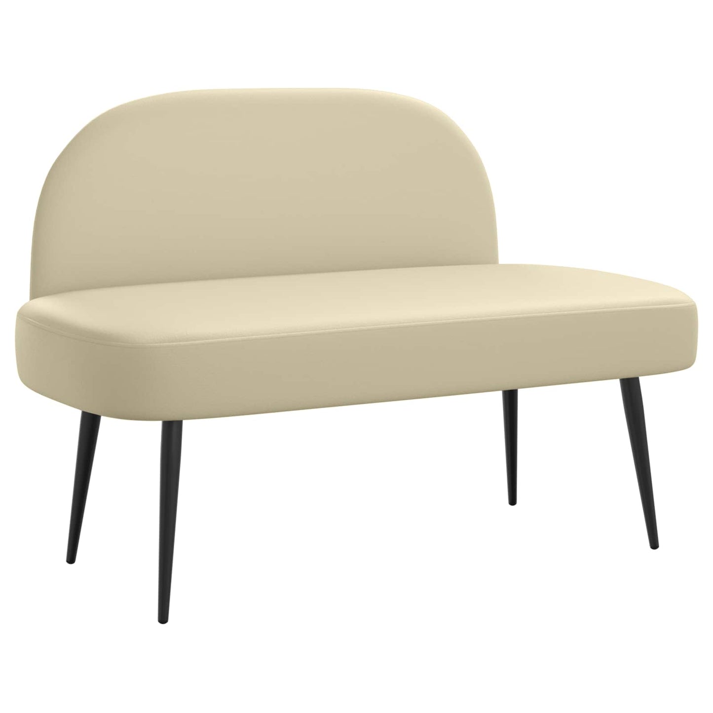 vidaXL Δερμάτινος Πάγκος με Πλάτη Κρεμ 110 x 60 x 76 cm Τεχνητό Δέρμα