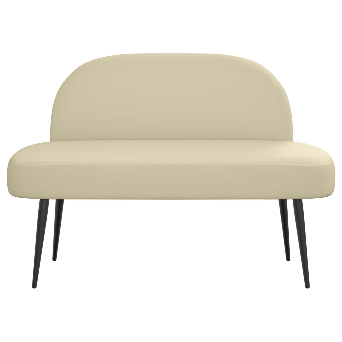 vidaXL Δερμάτινος Πάγκος με Πλάτη Κρεμ 110 x 60 x 76 cm Τεχνητό Δέρμα
